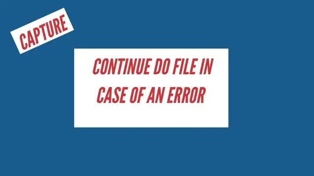 'Video thumbnail for Continue do File After Error | Capture command in Stata'