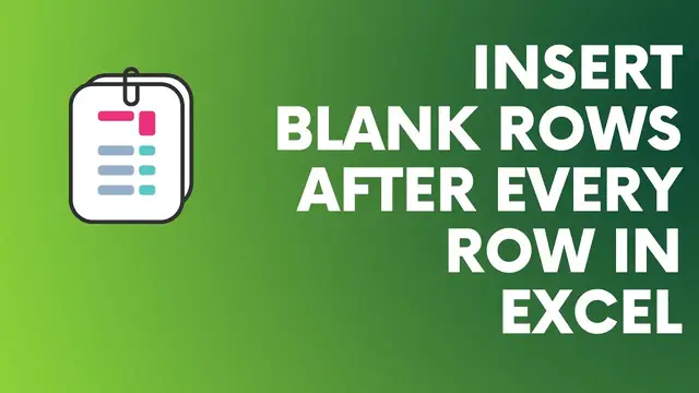 'Video thumbnail for Insert blank rows after every row in excel | Auto insert blank rows in excel'