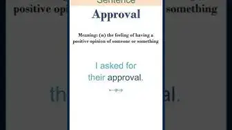 Video thumbnail for Approval meaning | Approval in a Sentence | Most common words in English #shorts
