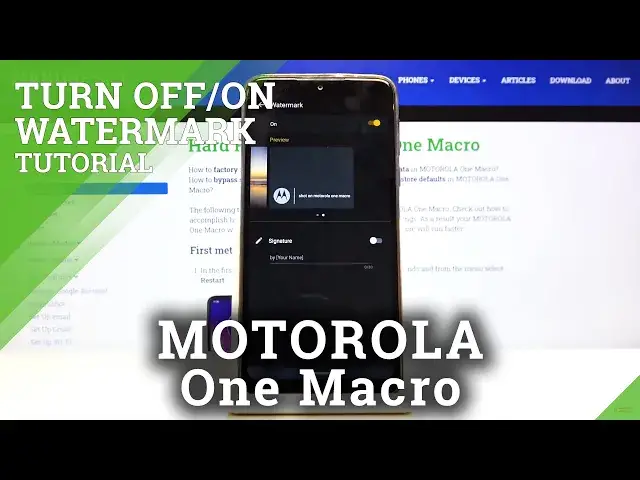 'Video thumbnail for How to Manage Camera Watermark in Motorola One Macro – Switch On/Off Watermarks'