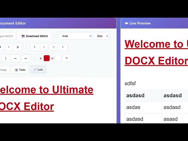 Video thumbnail for Build a Microsoft Word DOCX Viewer & Editor Clone in Browser Using HTML & JavaScript