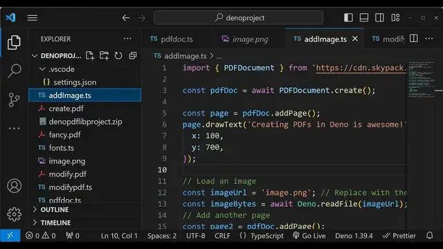 Video thumbnail for Deno.js PDF-LIB Tutorial to Create & Modify PDF with Images,Fonts & Adding Watermarks Full Course