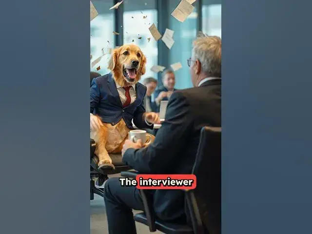 'Video thumbnail for Dog's Hilarious Answer Wins Job Interview! #dog #goldenretriever #doglover #funnydogs #fyp #foryou'