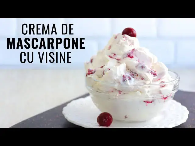 Video thumbnail for Gata în 10 minute, fără ouă și fără fierbere! Rețeta de cremă de mascarpone cu frișcă și vișine.