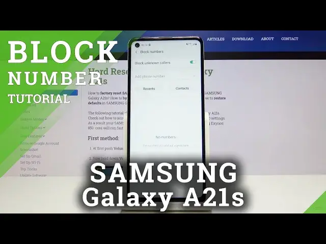 'Video thumbnail for How to Block Number in SAMSUNG Galaxy A21s - Create a Blacklist'
