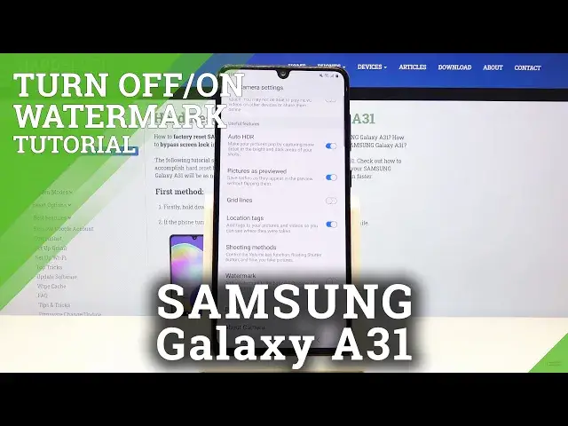 'Video thumbnail for How to Turn On / Off Camera Watermark in SAMSUNG Galaxy A31 – Show Watermark Option'