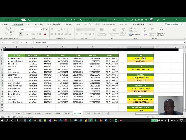 Video thumbnail for Aula 7 - Aquecimento Excel para 1ª Maratona Excel na Ilha de Itaparica