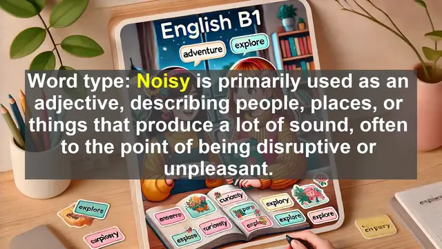 Video thumbnail for 2500 Must Know CEFR B1 Vocabulary - Understanding the Word 'Noisy': Definition, Usage, and Origins