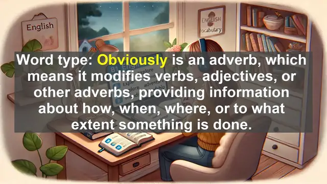 Video thumbnail for 2500 Must Know CEFR B1 Vocabulary - Understanding 'Obviously': A Guide to Its Meaning and Usage