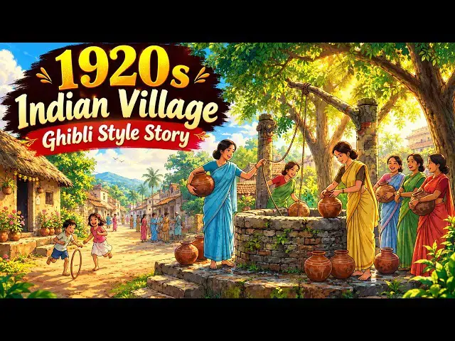 Video thumbnail for 1920s Indian Village Ghibli Style 2D Animation