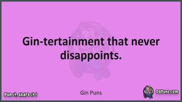 Video thumbnail for Gin - Jokes, Puns, Wordplays, and Laughter