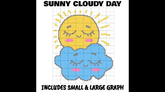 Video thumbnail for Sunny Cloudy Day C2C & Tapestry Crochet Pattern & Chart | Magic Yarn Pixels