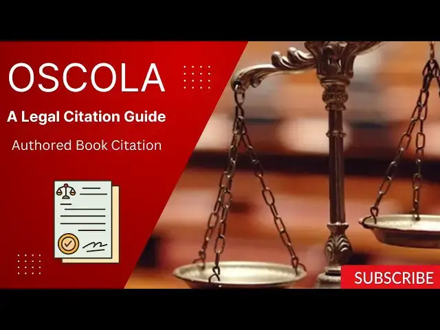 Video thumbnail for How to Cite Authored Book Using OSCOLA (A Legal Citation Guide)|| Suo Moto Law School || Suo Moto