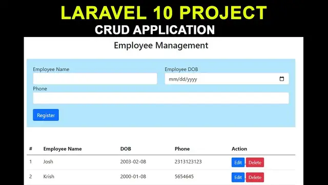 Video thumbnail for Laravel 10 CRUD Application