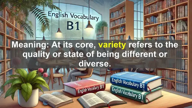 Video thumbnail for 2500 Must Know CEFR B1 Vocabulary - Understanding 'Variety': A Key Word for B1 English Proficiency