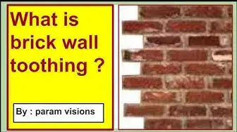 Video thumbnail for What is brick wall toothing ? / Toothing for masonry wall extension