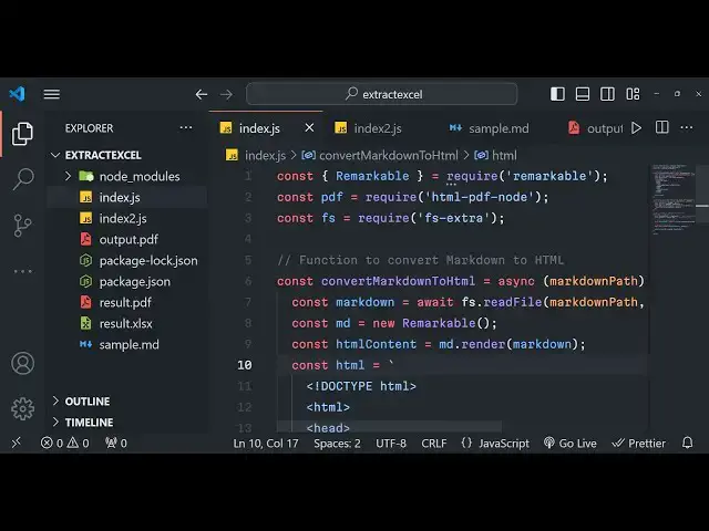 Video thumbnail for Node.js Remarkable Tutorial to Parse & Render Markdown to HTML &  PDF Using html-pdf-node Library