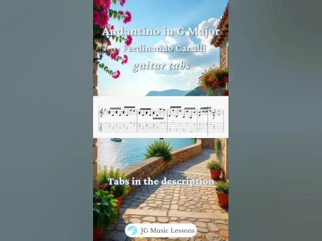 Video thumbnail for Andantino in G Major by Carulli guitar tabs 🎸