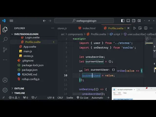 Video thumbnail for Build a Svelte One Tap Auto Google OAuth2 & JWT User Login & Show Profile in Browser Using JS