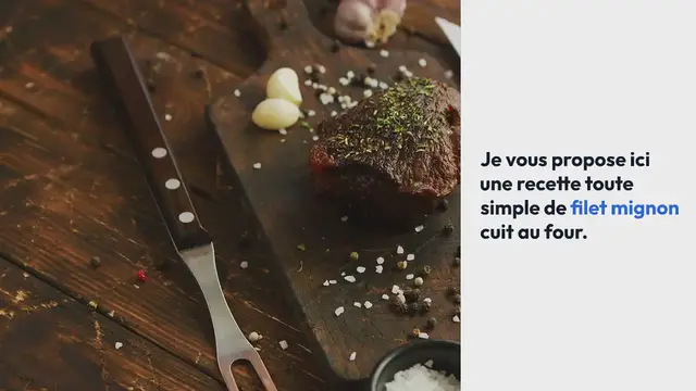 Video thumbnail for Filet mignon rôti au four au thym, à l’ail et huile d’olive