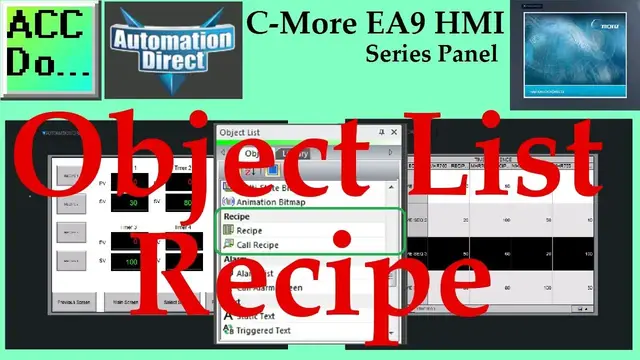 Video thumbnail for C-More EA9 HMI Series Panel Object List Recipe