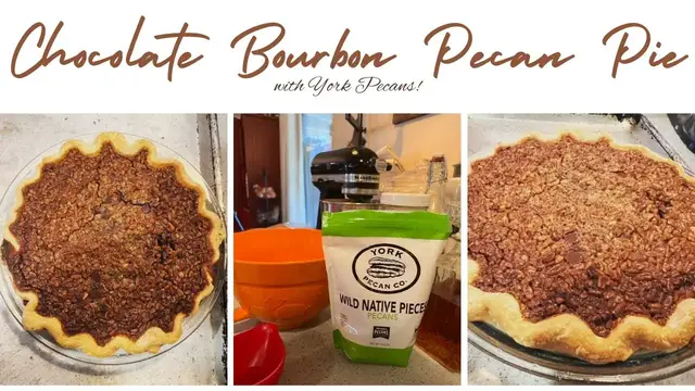 Video thumbnail for Chocolate Bourbon Pecan Pie // with York Pecans /// Jeni Gough