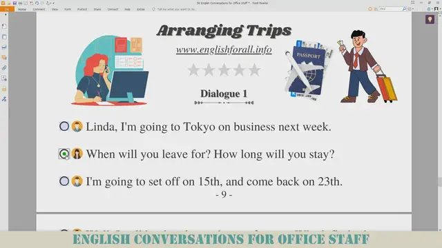 Video thumbnail for English Conversations for Office Staff - Arranging Trips