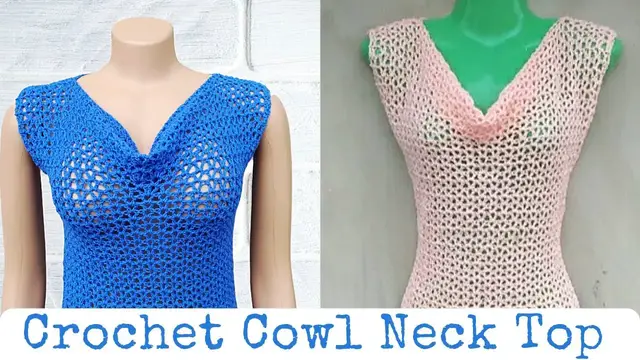 Video thumbnail for Crochet Cowl Neck Top
