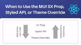'Video thumbnail for When to Use the MUI SX Prop, Styled API, or Theme Override'