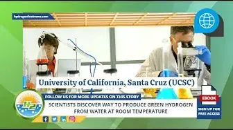 Video thumbnail for Scientists discover way to produce green hydrogen from water at room temperature