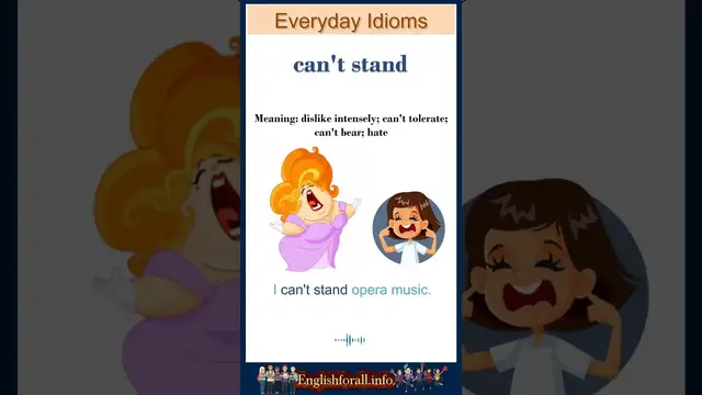 Video thumbnail for "Can't stand" meaning | "can't stand" in a sentence | Common English Idioms #shorts