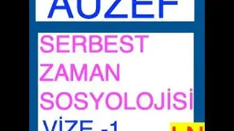Video thumbnail for Serbest Zaman Sosyolojisi Vize Deneme Sınavı -1