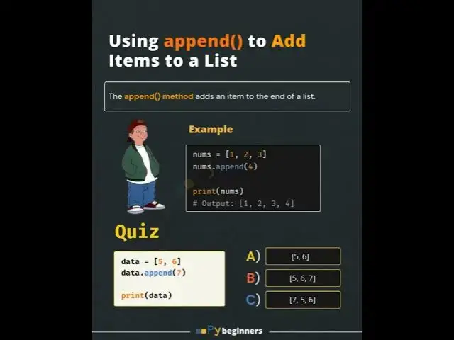 Video thumbnail for Using append() method in Python to add item in a list #python #coding #code