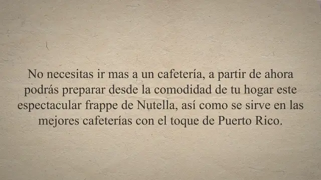Video thumbnail for Receta 【Frappe de Nutella】 Puertorriqueño ¡Original!
