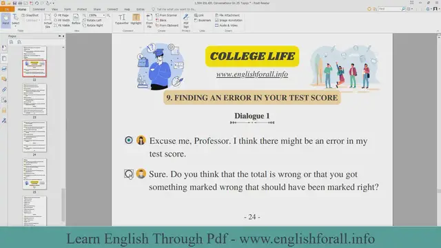 Video thumbnail for English Conversation About COLLEGE LIFE - FINDING AN ERROR IN YOUR TEST SCORE