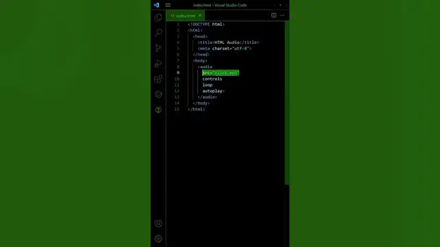 'Video thumbnail for 1 MIN HTML/CSS PART 15 - Audio'
