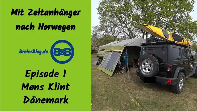 'Video thumbnail for Mit Zeltanhänger nach Norwegen, Teil 1: Møns Klint Dänemark'