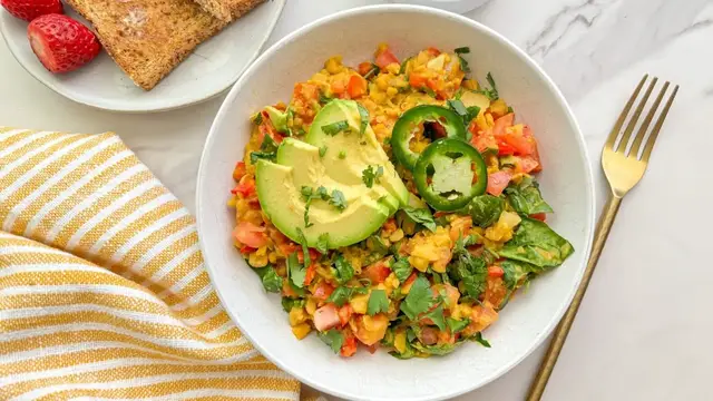 Video thumbnail for Fluffy, Almost-Eggy Chickpea Scramble Recipe