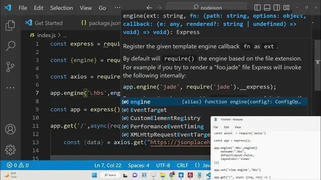 Video thumbnail for Node.js Express JSONPlaceholder API Example to Fetch Data Using Axios & Display it Using Handlebars