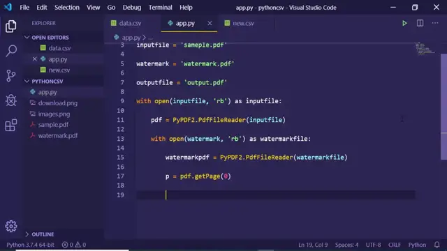 Video thumbnail for How to add a WaterMark Image to PDF File in Python Using PyPDF2 Library