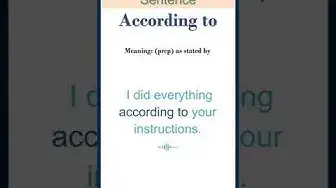 Video thumbnail for According to meaning | According to in a Sentence | Most common words in English #shorts