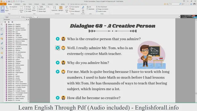 Video thumbnail for English Conversation About A Creative Person