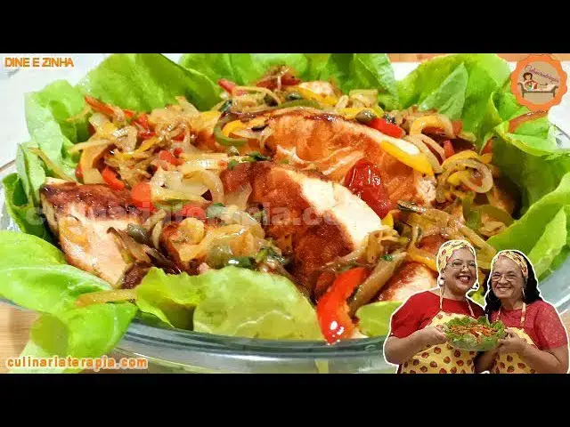 Video thumbnail for SALMÃO GRELHADO COM REFOGADO DE VEGETAIS E ALCAPARRAS