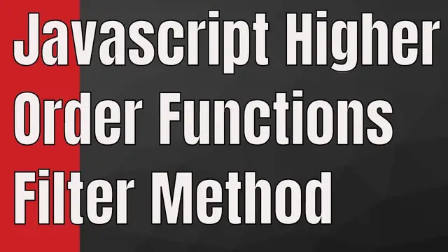Video thumbnail for JavaScript Higher Order Functions & Arrays (Part-2) Filter Method