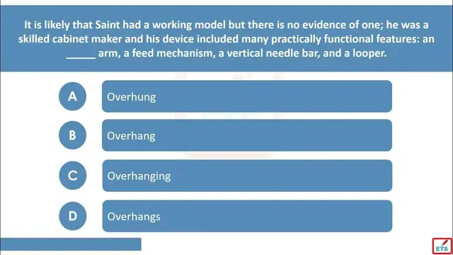Video thumbnail for English Verb Tenses: Overhang, Overhangs, Overhung, Overhanging Quiz