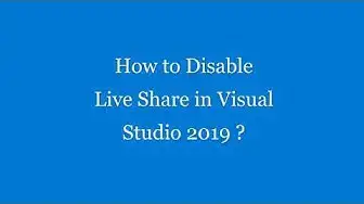 'Video thumbnail for Visual Studio Tip #2 - How to disable Live Share in Visual Studio 2019 ?'