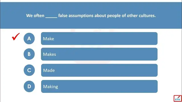 Video thumbnail for English Verb Tenses: Make, Makes, Made, Making Quiz