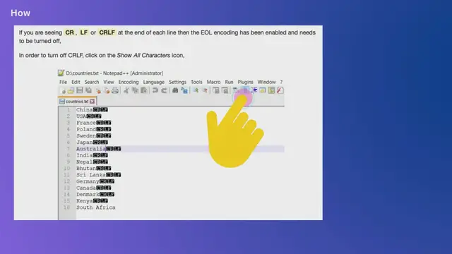 Video thumbnail for How to turn off CR LF CRLF in Notepad++