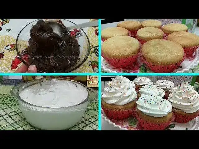 Video thumbnail for Recheio de Chocolate e Cobertura de Chantininho - COMO FAZER CUPCAKE