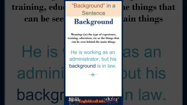 Video thumbnail for Background meaning | Background in a Sentence | Most common words in English #shorts